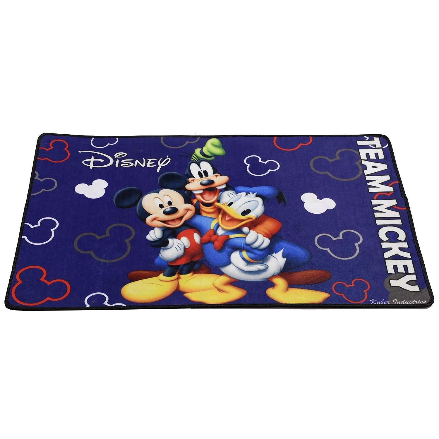 Kuber Industries Polyvinyl Chloride Disney Team Mickey Anti-Slip Door Mat (Royal Blue, CTKTC046057, 23"x15")