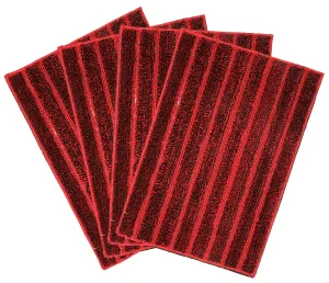 Kuber Industries Soft Cotton Blend Anti Slip 4 Pieces Door Mat 16"x24"(Maroon) CTKTC33401