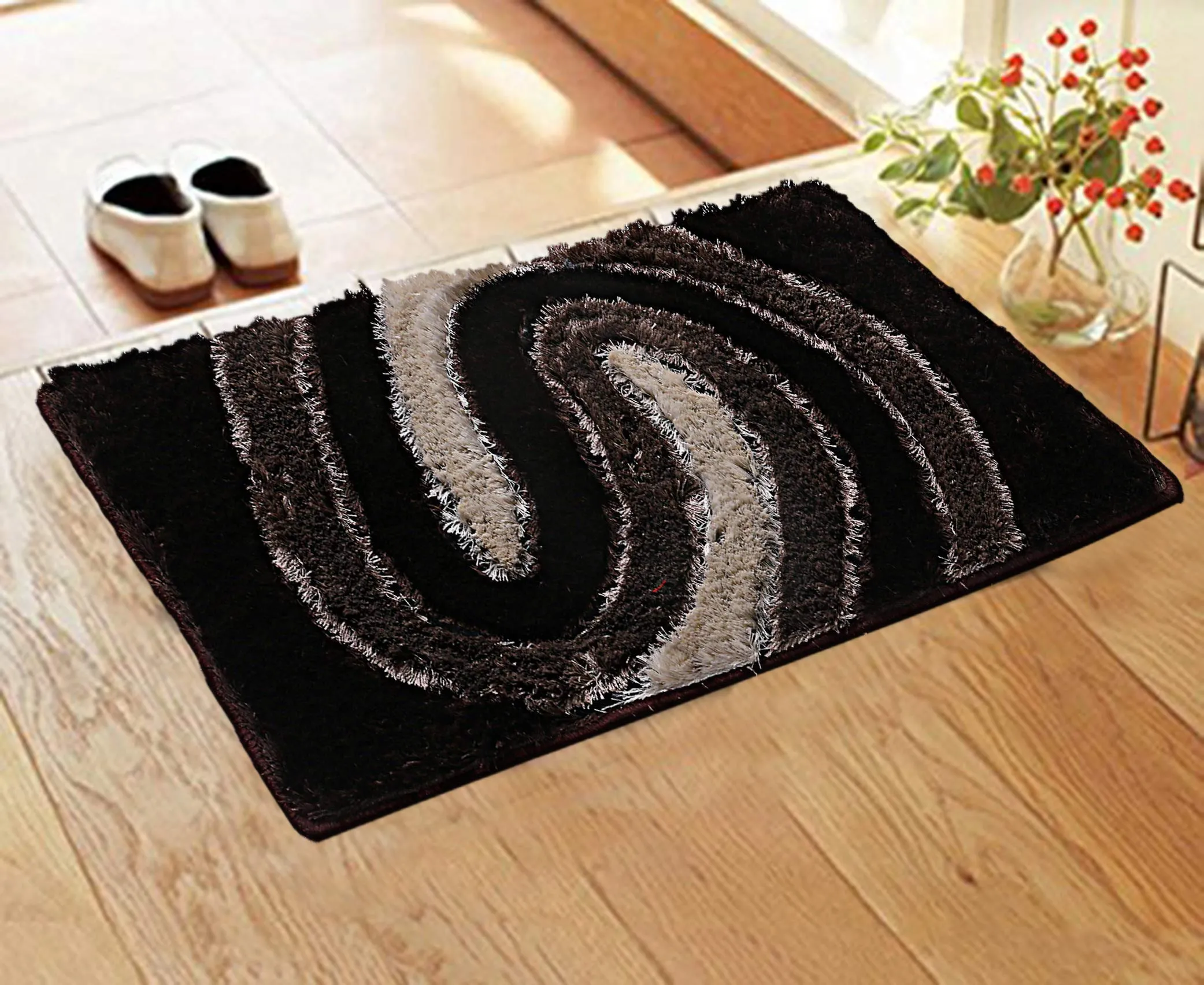 Kuber Industries Soft Cotton Blend Anti Slip Door Mat 16"x24" (Coffee) -CTKTC029211