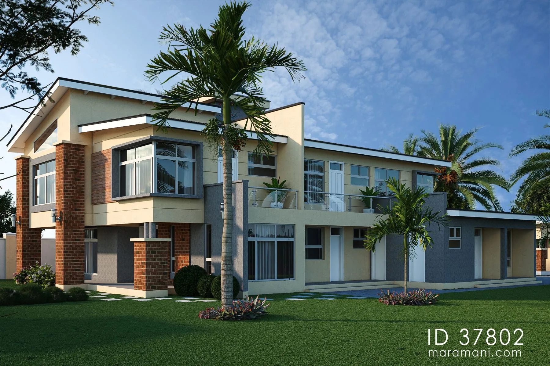 Modern house plan 7 bedrooms - ID 37802