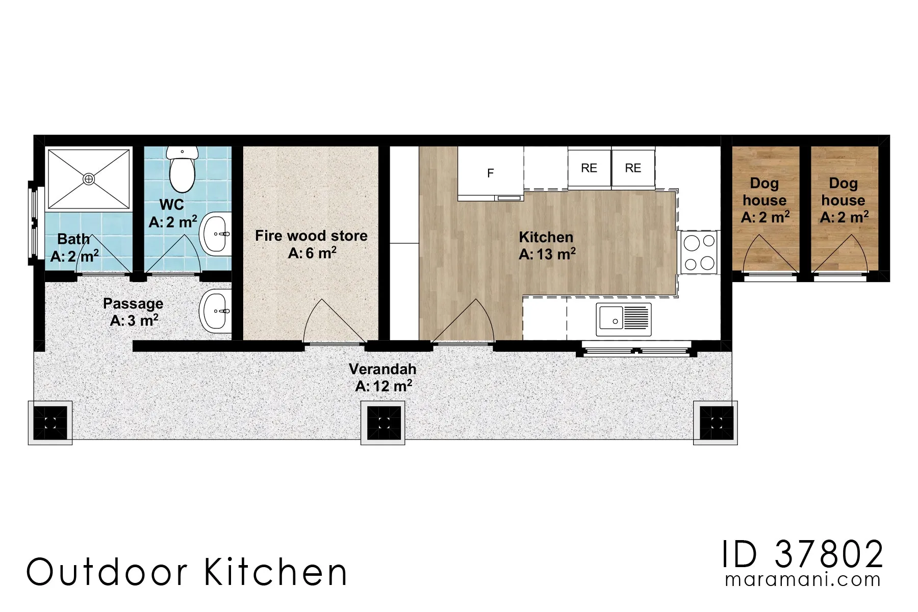 Modern house plan 7 bedrooms - ID 37802