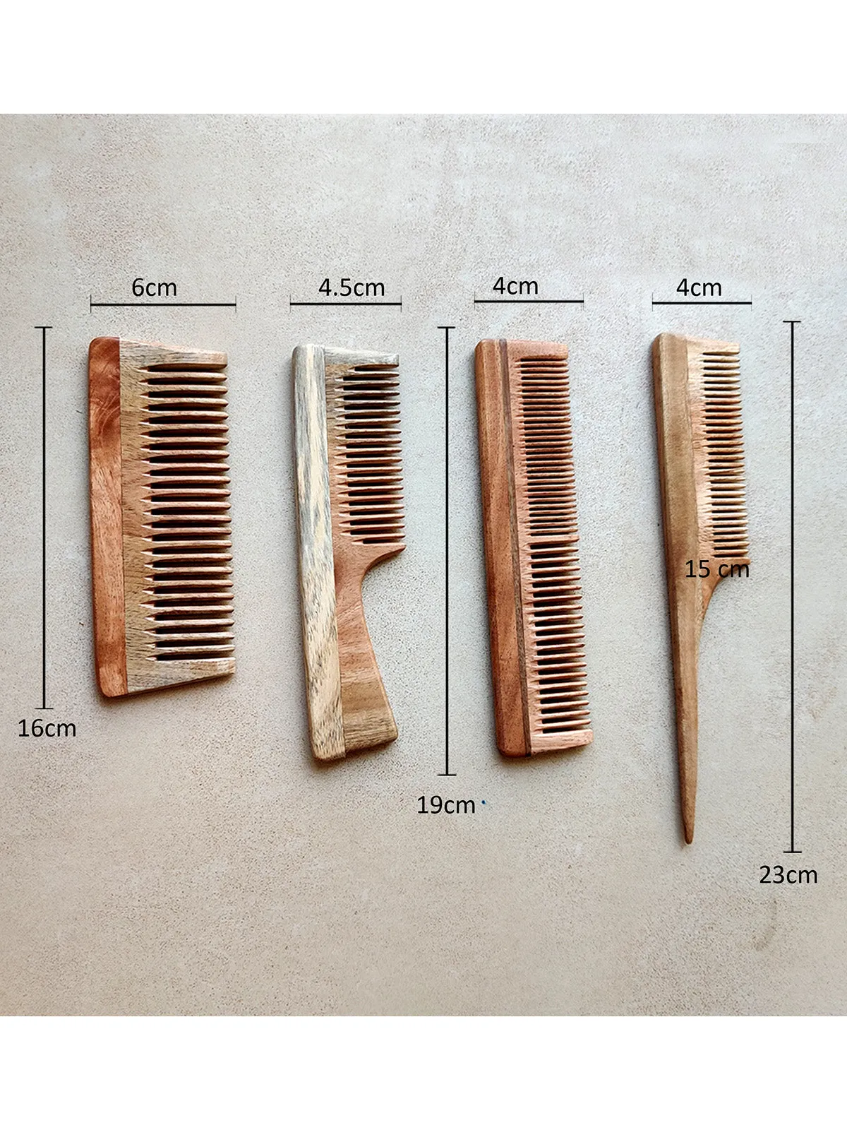Neem Wood Comb Set of 4