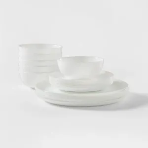 New - Glass 18pc Dinnerware Set White - Made By Design