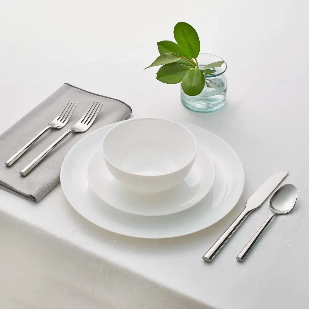 New - Glass 18pc Dinnerware Set White - Made By Design