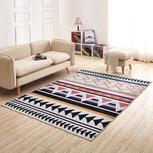 Nordic Style Geometry Print Bathroom Carpet Floor Rugs Home Decor Anti-slip Wall-to-wall Carpeting Bath Mat Rug Sofa Carpet Pads