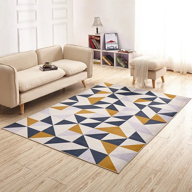 Nordic Style Geometry Print Bathroom Carpet Floor Rugs Home Decor Anti-slip Wall-to-wall Carpeting Bath Mat Rug Sofa Carpet Pads