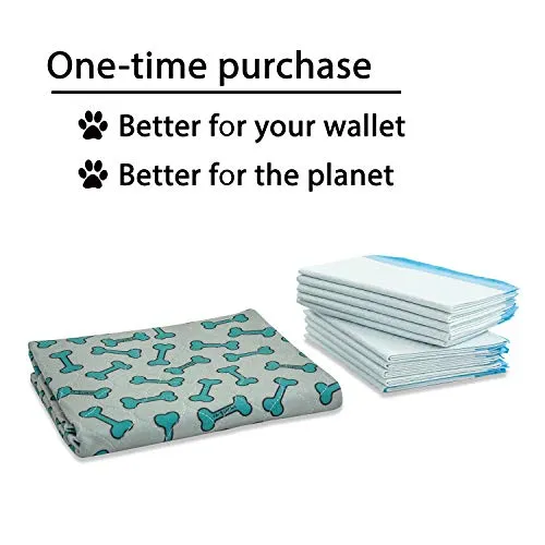 rocket & rex Washable Pee Pads for Dogs | Reusable Puppy Pads and Whelping Pads | Waterproof, Absorbent, Easy Cleanup | Tons of Uses in Home | Single Purchase, Reduces Waste