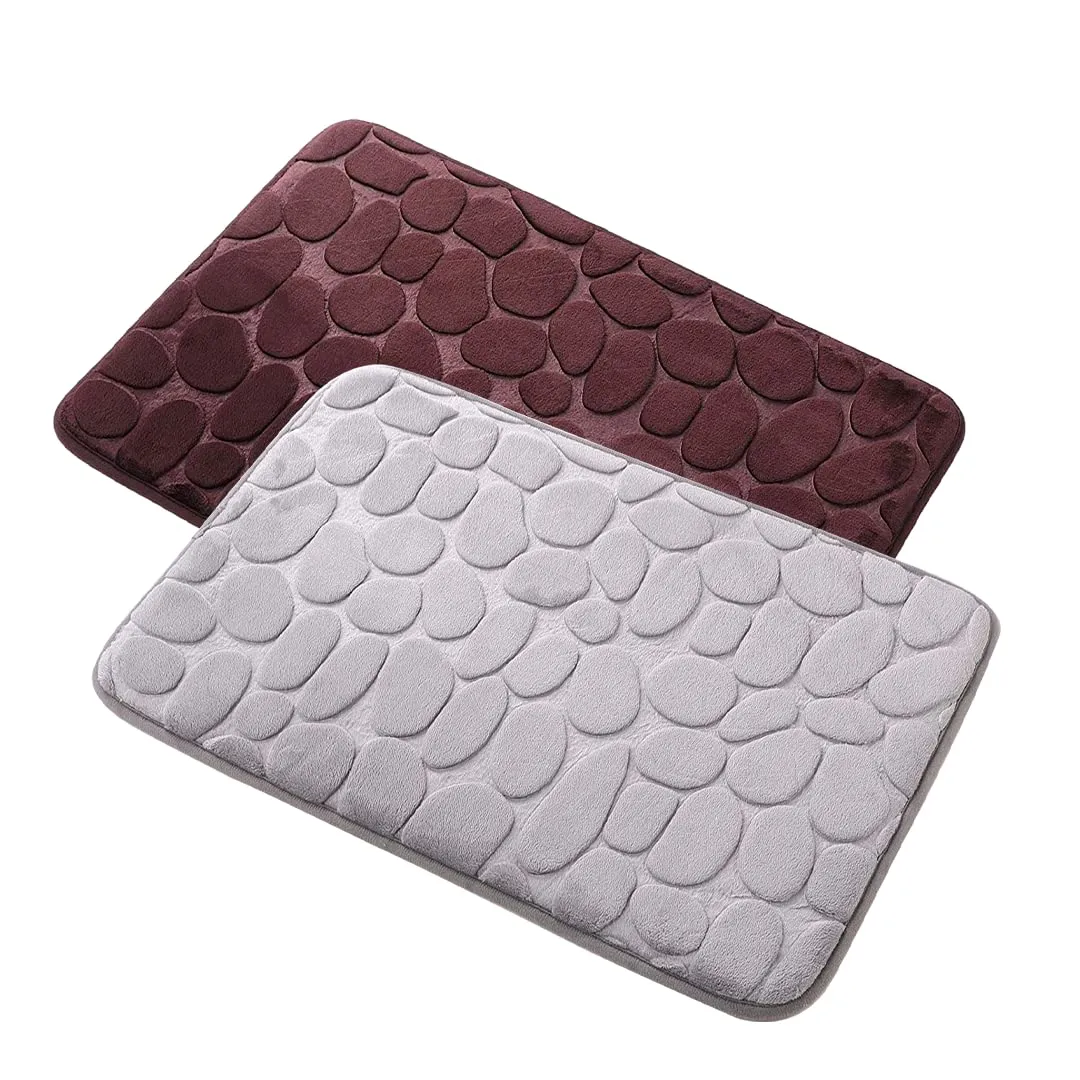 SAVYA HOME - Qty-2 Pink Nonslip Soft Rubber Bath Mat, Rain Mat for Bathtub and Shower, Anti Slip, Anti Bacterial, Machine Washable PVC Bath Mat for Bathroom | Size : 65 x 36 cm (Brown & Grey)