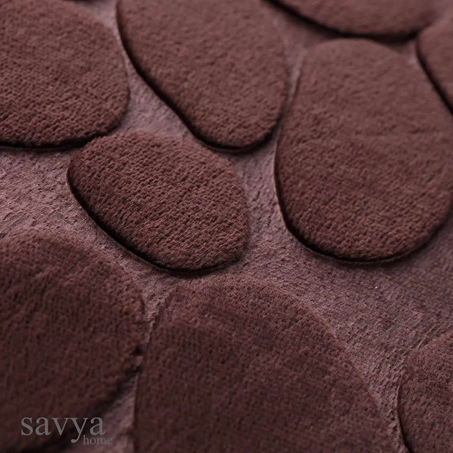 SAVYA HOME - Qty-2 Pink Nonslip Soft Rubber Bath Mat, Rain Mat for Bathtub and Shower, Anti Slip, Anti Bacterial, Machine Washable PVC Bath Mat for Bathroom | Size : 65 x 36 cm (Brown & Grey)