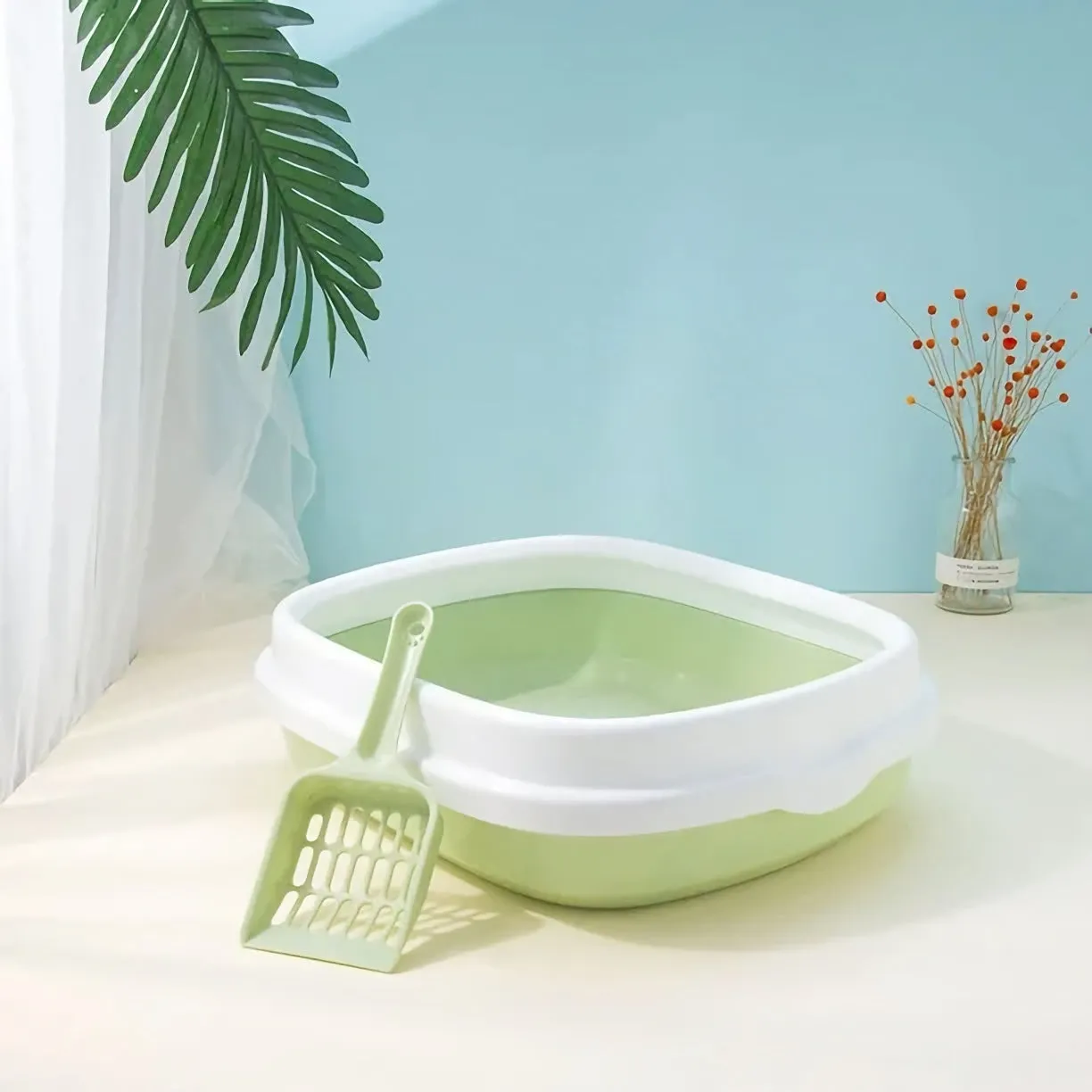 Semi-Closed Cat Litter Box