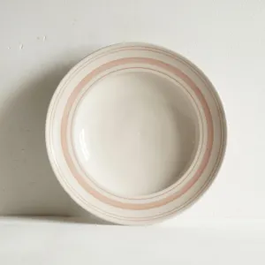 Set of Shallow Bowls Rose Linen Stripe - Classical Stoneware