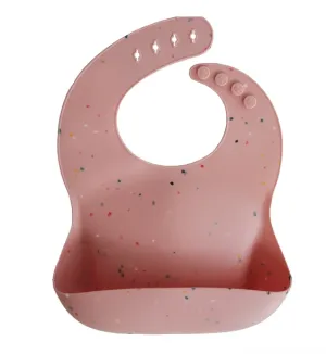 Silicone Bib (Powder Pink Confetti)