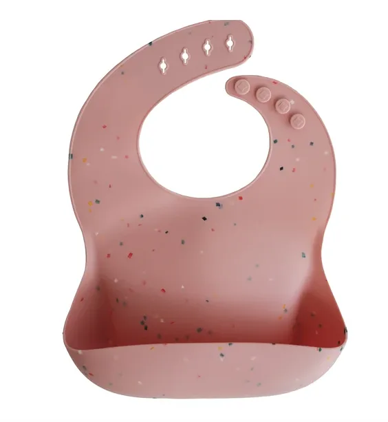 Silicone Bib (Powder Pink Confetti)