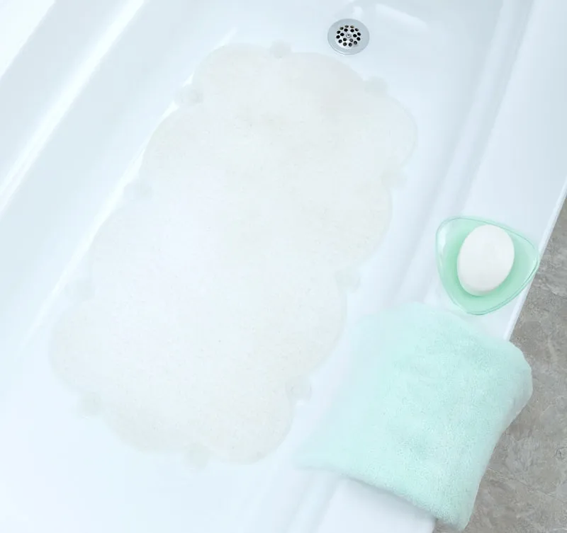 SlipX Solutions 06001 Divine Design Heavenly Comfort Cloud Bath Mat with Microban, 29 in L, 17 in W, Vinyl Mat Surface :EA: QUANTITY: 1
