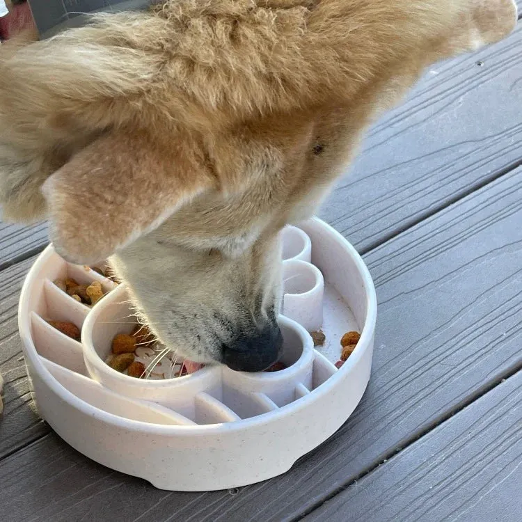 SodaPup Enrichment Slow Feeder Bowl For Dogs (Round / Mocha Speckle Java)