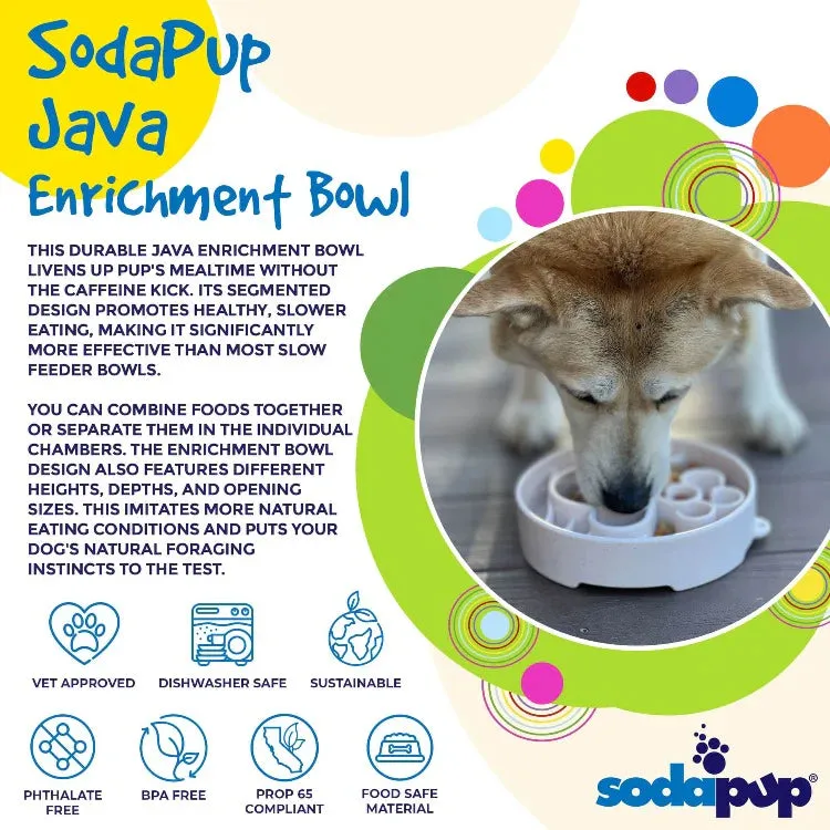 SodaPup Enrichment Slow Feeder Bowl For Dogs (Round / Mocha Speckle Java)