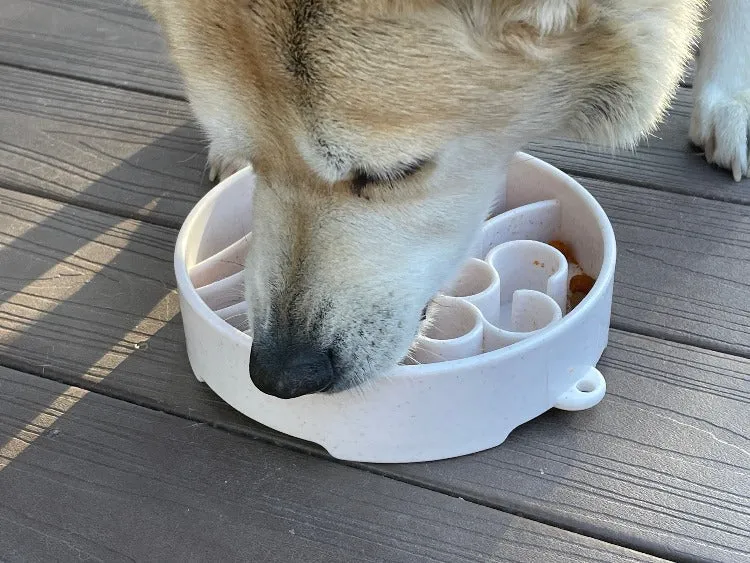SodaPup Enrichment Slow Feeder Bowl For Dogs (Round / Mocha Speckle Java)