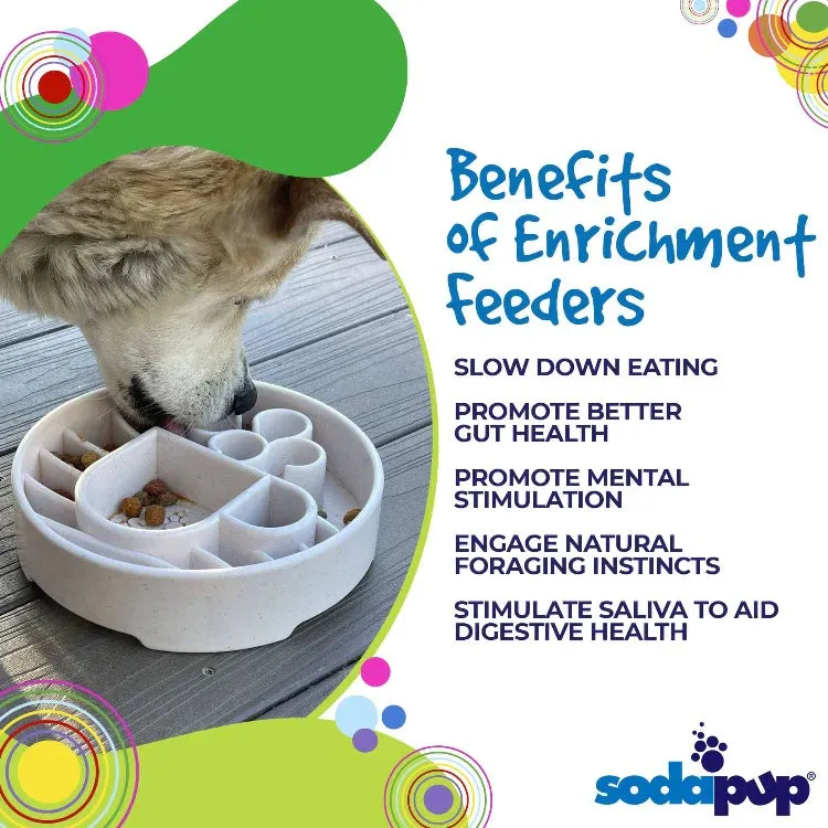 SodaPup Enrichment Slow Feeder Bowl For Dogs (Round / Mocha Speckle Java)