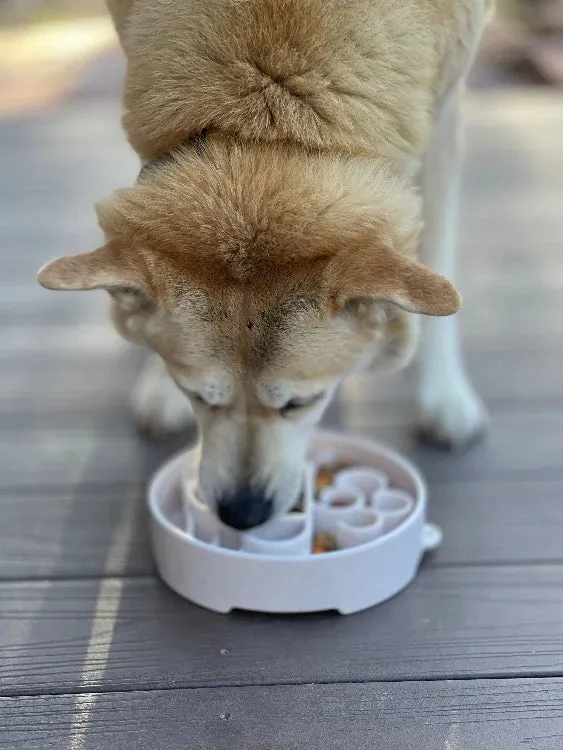 SodaPup Enrichment Slow Feeder Bowl For Dogs (Round / Mocha Speckle Java)