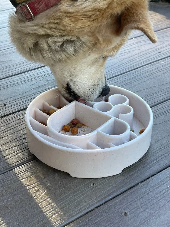 SodaPup Enrichment Slow Feeder Bowl For Dogs (Round / Mocha Speckle Java)