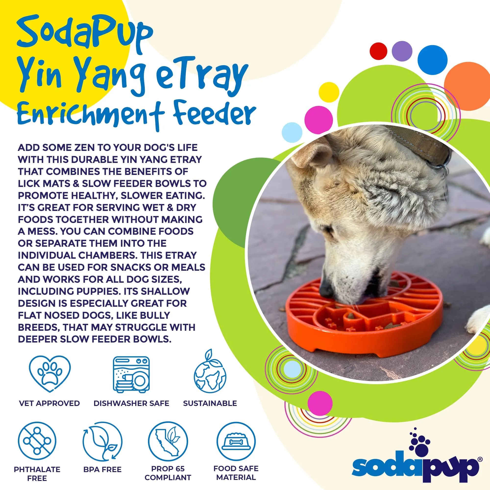 Sun and Moon Design eTray Enrichment Slow Feeder Tray for Dogs
