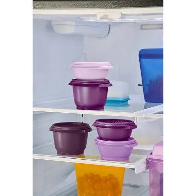 Tupperware Heritage 5pk Plastic Food Storage Container Set Purple