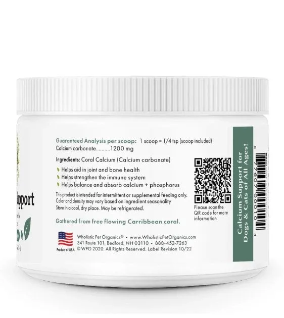 Wholistic Pet Organics Calcium Support Pet Supplement
