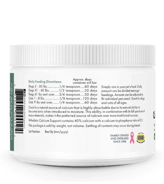 Wholistic Pet Organics Calcium Support Pet Supplement